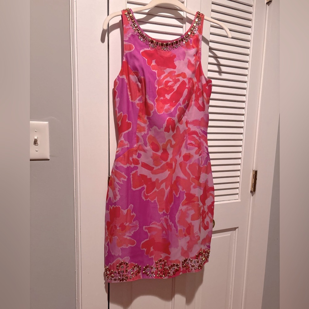 Floral Pink Sleeveless Dress